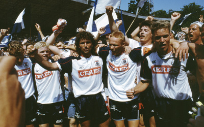 AGF fejring af pokalfinale sejr i 1996